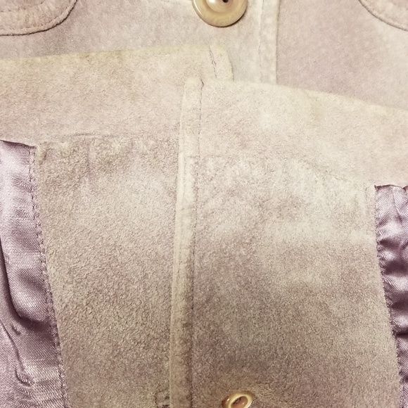 ✅#55C Pre-owned Classiques Entier mauve suede coat S - Picture 11 of 15